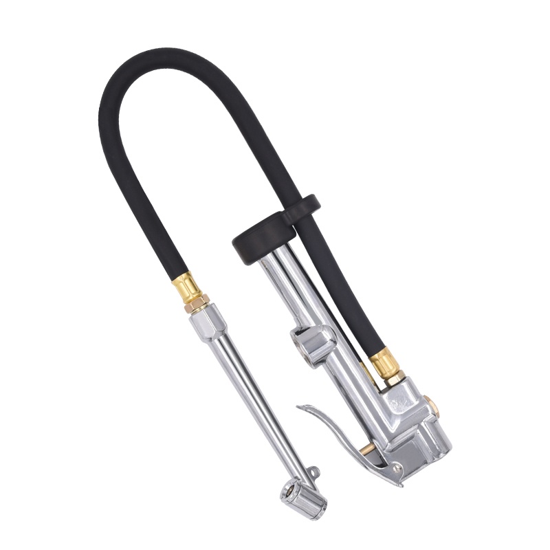 Heavy Duty Tire Inflator Air Pressure Gauge with Rubber Hose
