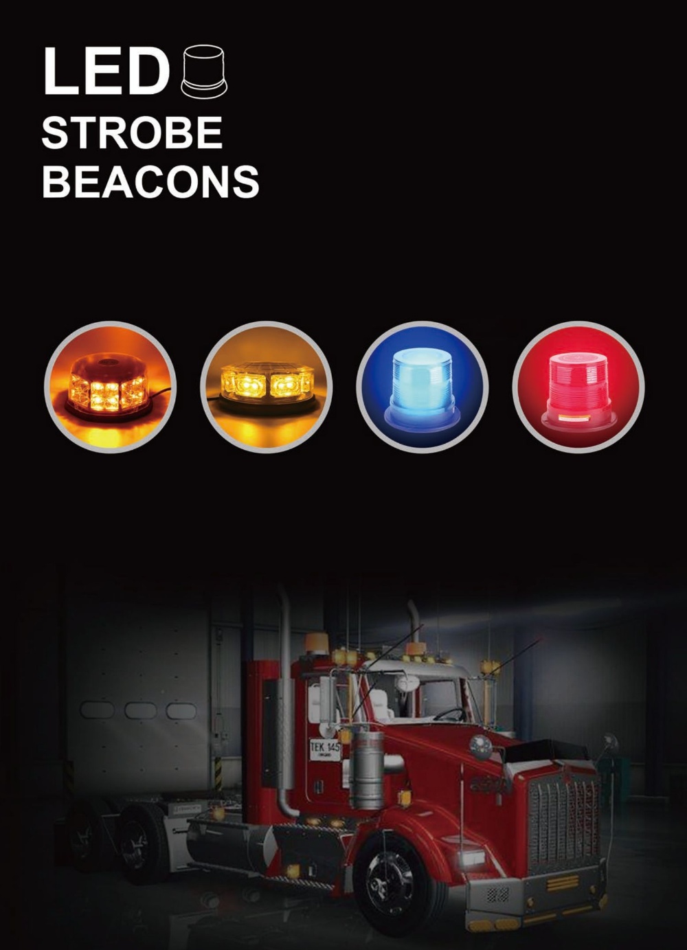 LED Solar Beacon Warning Lights