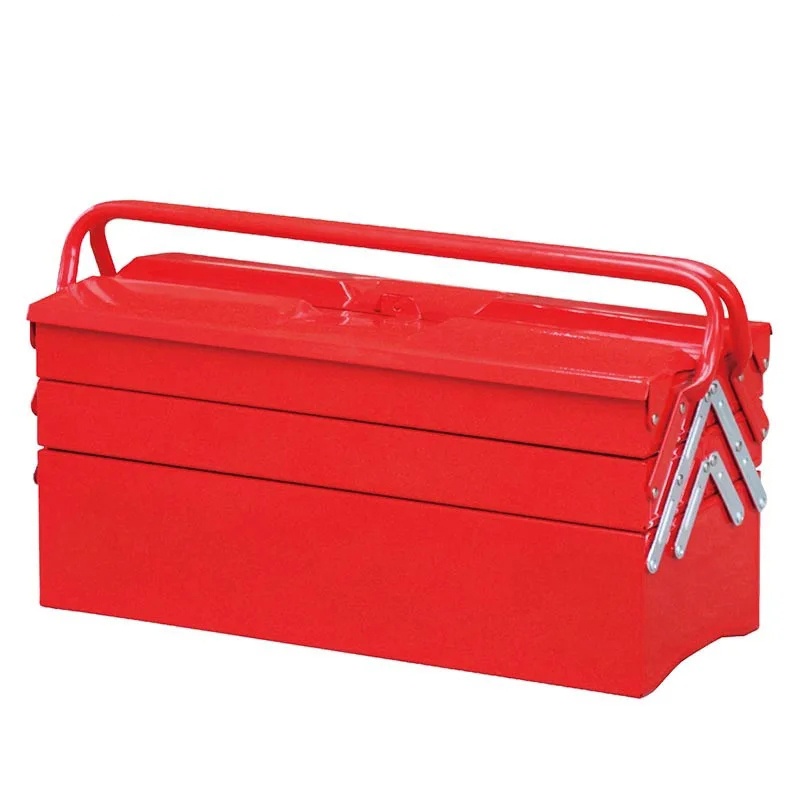 Portable iron toolbox cantilever folding tool box