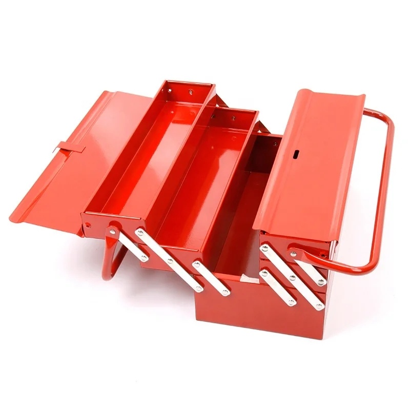 Portable iron toolbox cantilever folding tool box