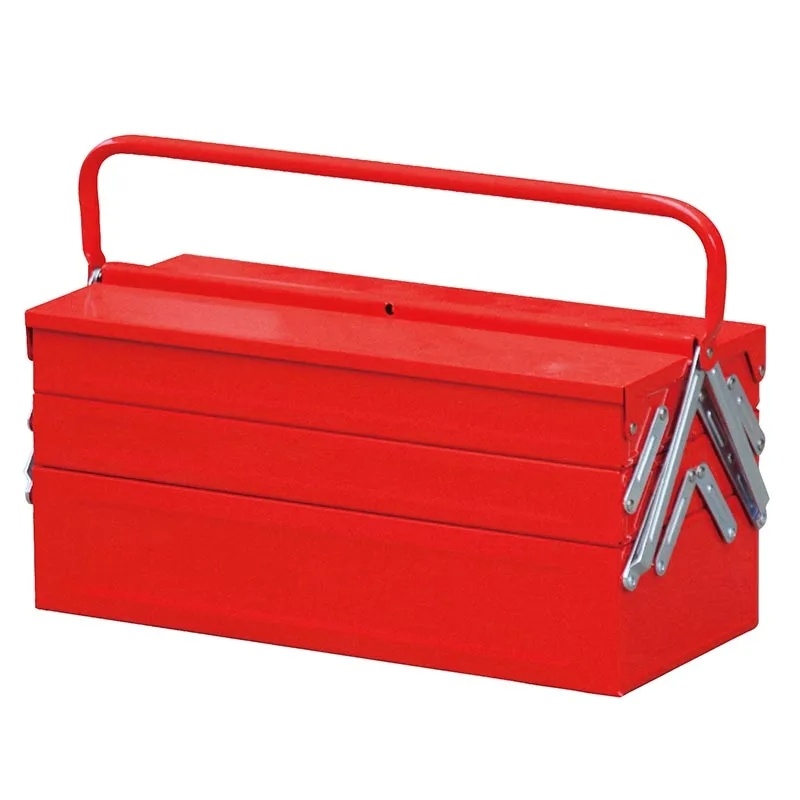 Portable iron toolbox cantilever folding tool box
