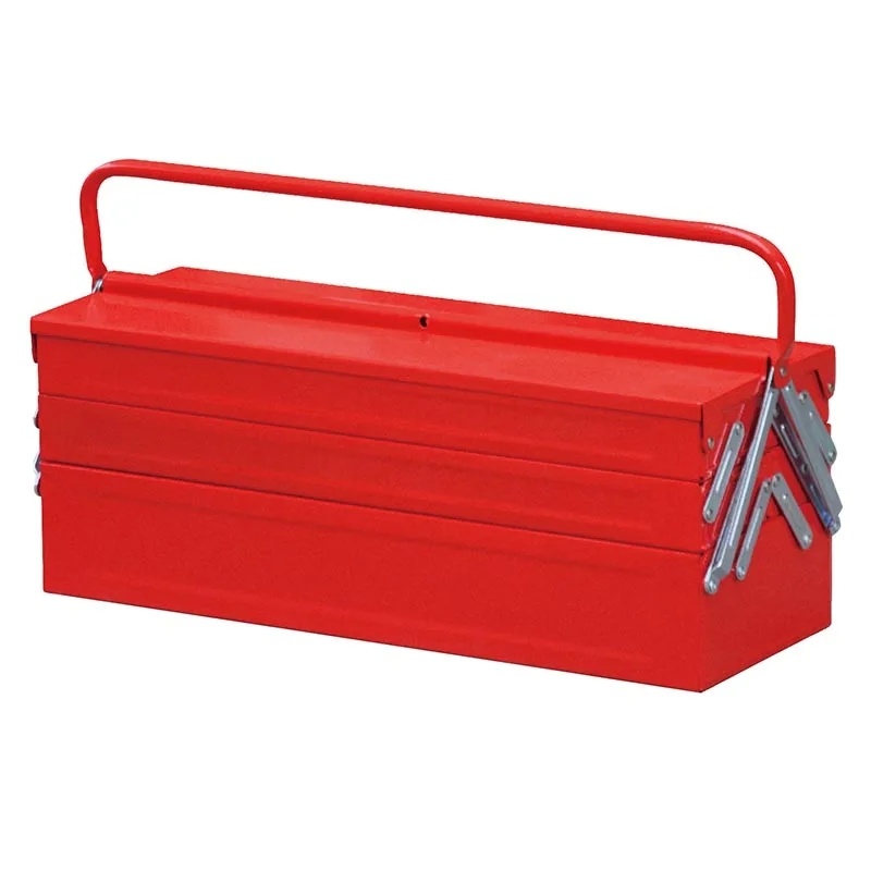 Portable iron toolbox cantilever folding tool box