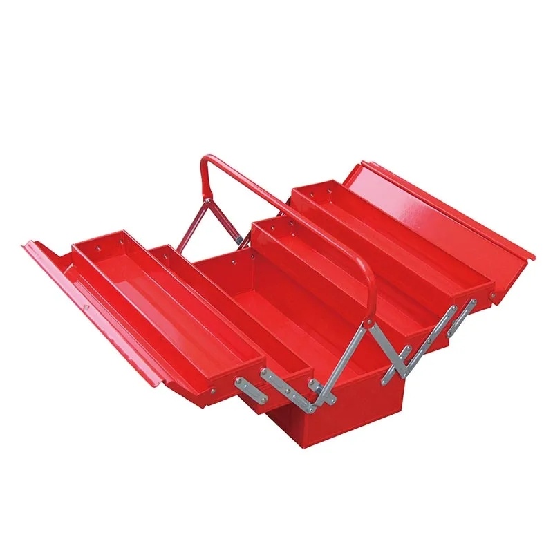 Portable iron toolbox cantilever folding tool box