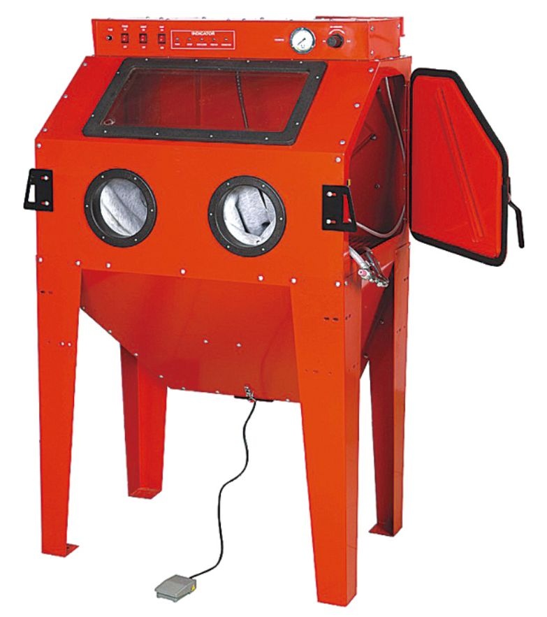 350L Cabinet Sandblaster Industrial-quality Pistol-grip Blassting Gun-foot-pedal Operated
