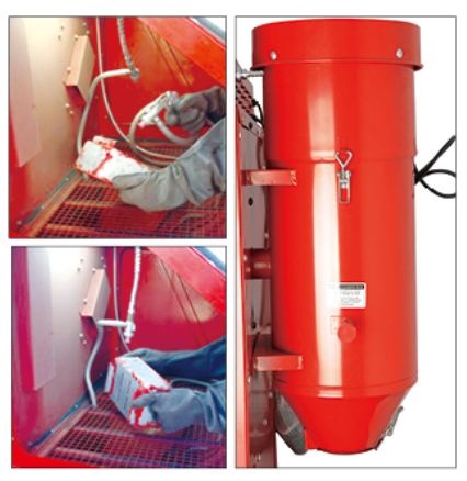 350L Cabinet Sandblaster Industrial-quality Pistol-grip Blassting Gun-foot-pedal Operated