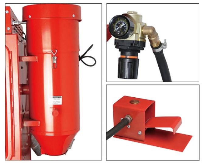 420L Cabinet Sandblaster Industrial-quality Pistol-grip Blassting Gun-foot-pedal Operated