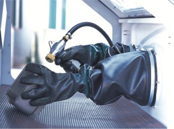 420L Cabinet Sandblaster Industrial-quality Pistol-grip Blassting Gun-foot-pedal Operated