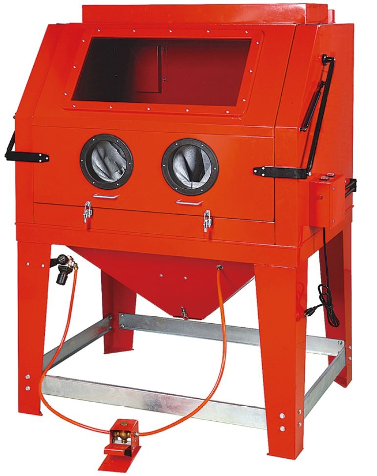 990L Cabinet Sandblaster Industrial-quality Pistol-grip Blassting Gun-foot-pedal Operated