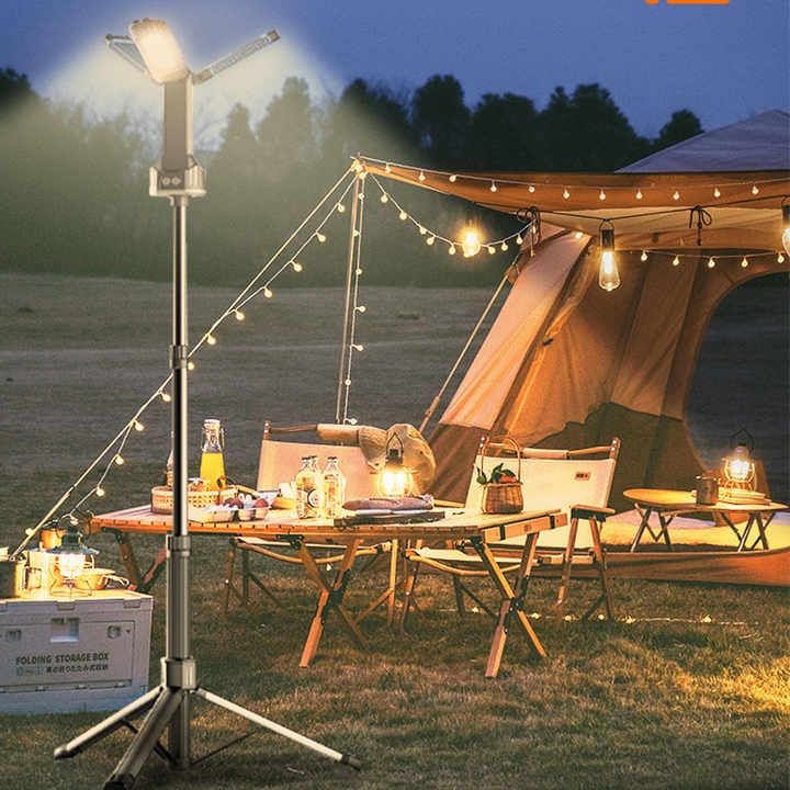Portable 3-head LED Inspection Work lamp Rechargeable 7000lumen magnetic Tripod LED Work Light with Collapsible stand