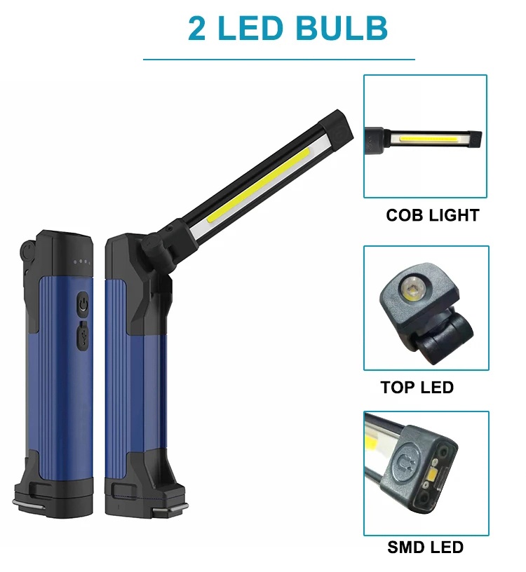 Rechargeable and adjustable outdoor camping portable LED floodlight USB flashlight magnetic led work light