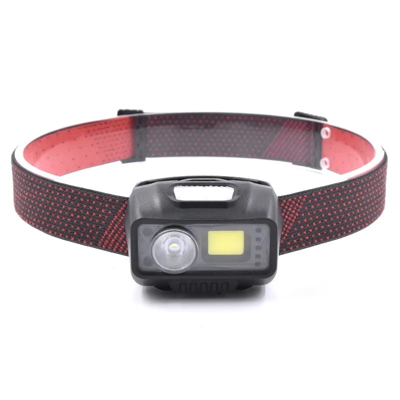 Rechargeable COB LED Motion Sensor Headlamp With Red Warning Light