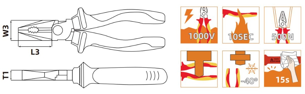 Insulated High Leverage Combination Pliers-1