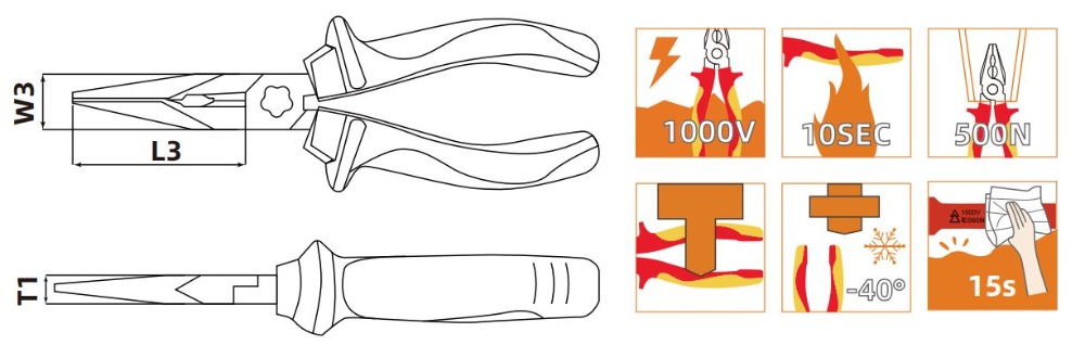 Insulated Long Nose Pliers-2