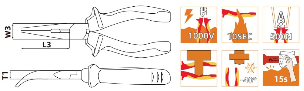 Insulated Bent Nose Pliers-2