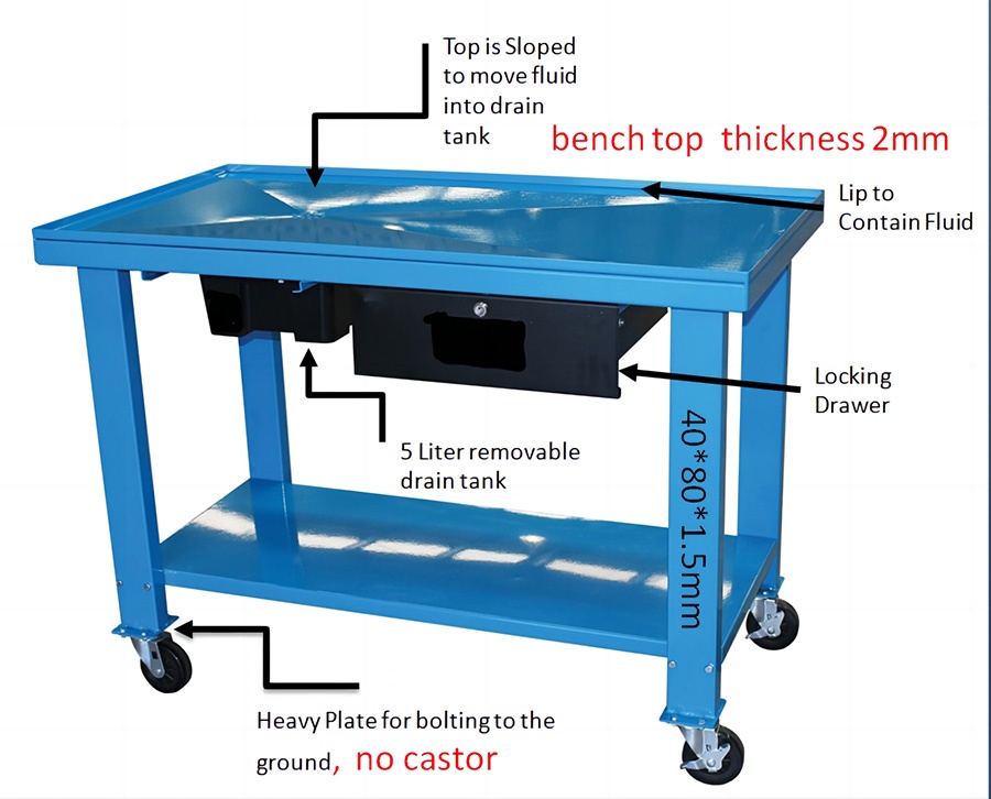 Workbench 72"x25"x34.5" Capacity 600lbs