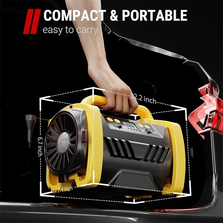 AC/DC 12V Portable Car Tire Inflator Air Compressor
