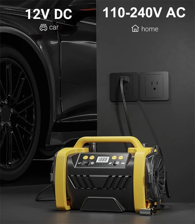 AC/DC 12V Portable Car Tire Inflator Air Compressor