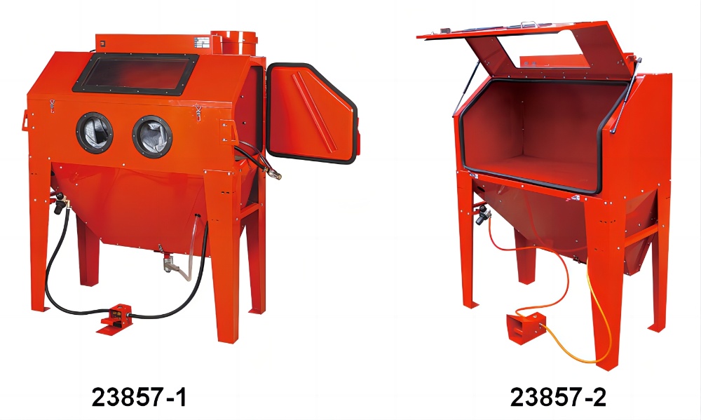 420L Cabinet Sandblaster Industrial-quality Pistol-grip Blassting Gun-foot-pedal Operated