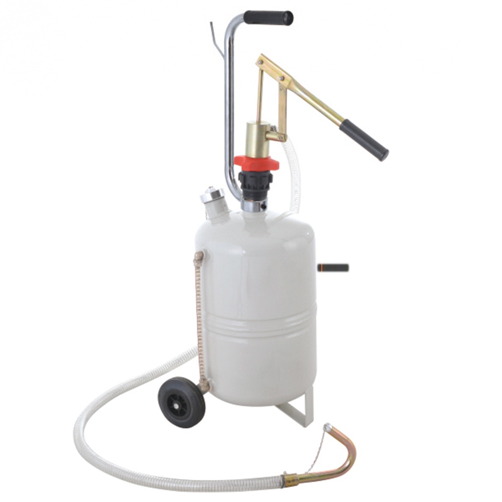 Manual oil dispensers with double-acting pump