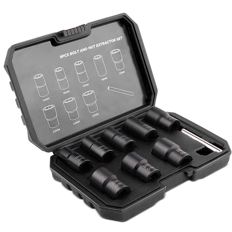 Damaged Bolt & Nut Extractor Set--6PC/9PC/11PC