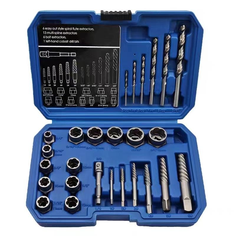 Damaged Bolt Nut Screw Remover Extractor Removal Set--26PC/35PC/49PC