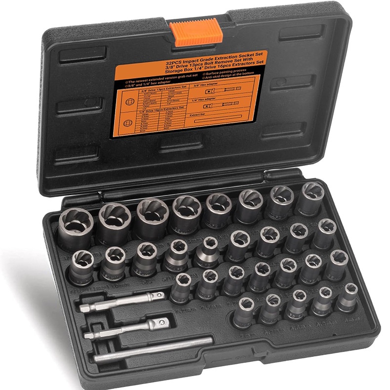 32PCS Impact Grade Extraction Socket Set