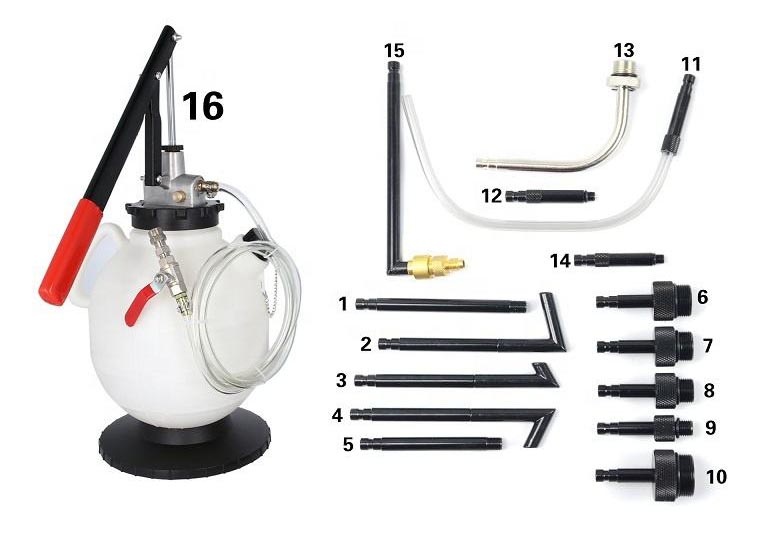 7.5L Pneumatic Transmission Oil Filler Tool Fluid Extractor Dispenser Refill Pump Tool Kit With 15pcs ATF Adaptor