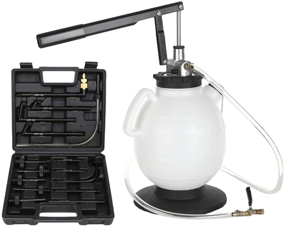 7.5L Pneumatic Transmission Oil Filler Tool Fluid Extractor Dispenser Refill Pump Tool Kit With 15pcs ATF Adaptor
