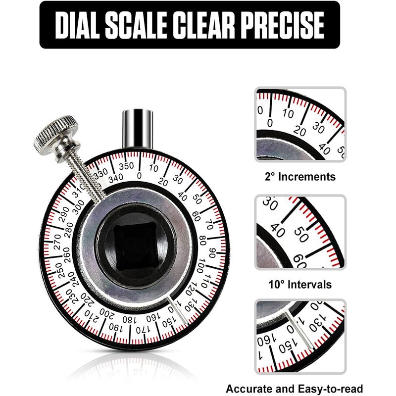 1/2" Sq Drive Angular Torque Gauge with Flexible Clip Arm