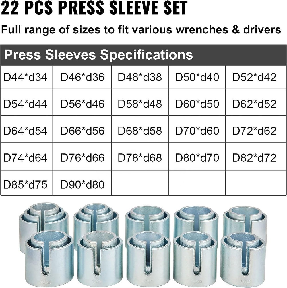 27 PCS Automotive Universal Press and Pull Sleeve Remove Install Tool Bushes Bearings Kit