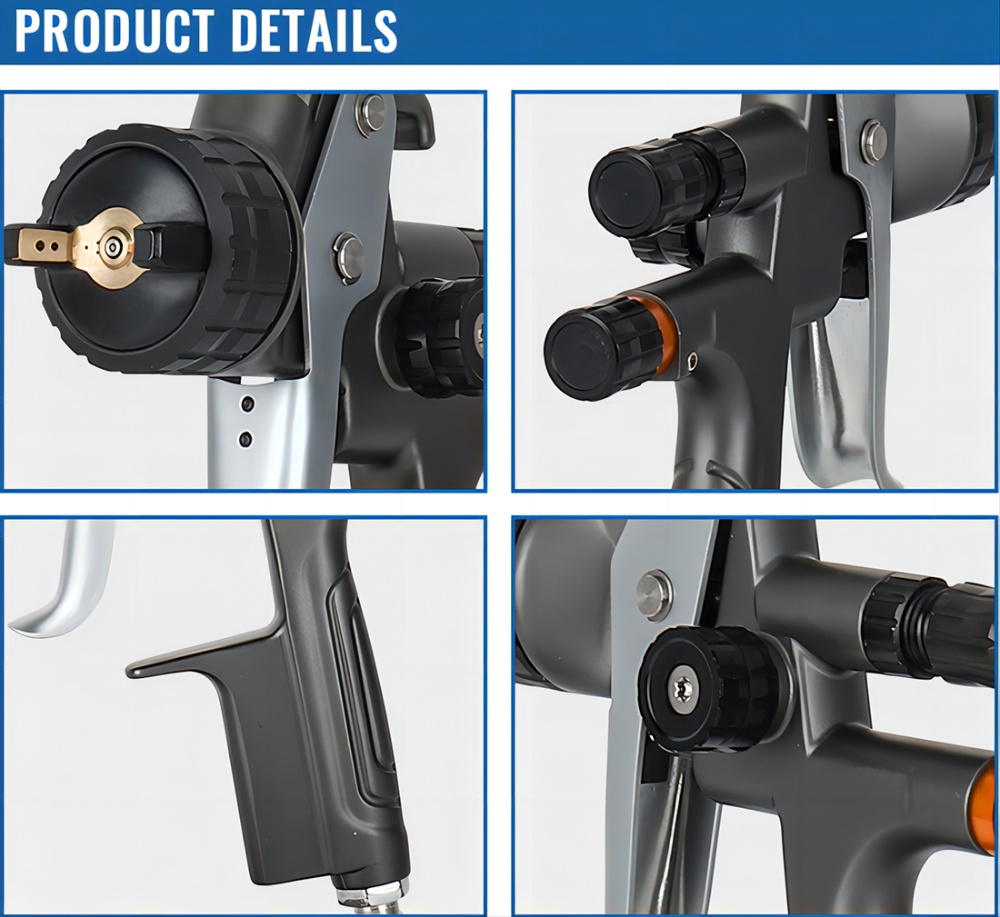 High Quality 1.3mm 600ML Automotive Gravity LVMP HVLP Pneumatic Air Paint Spray Gun