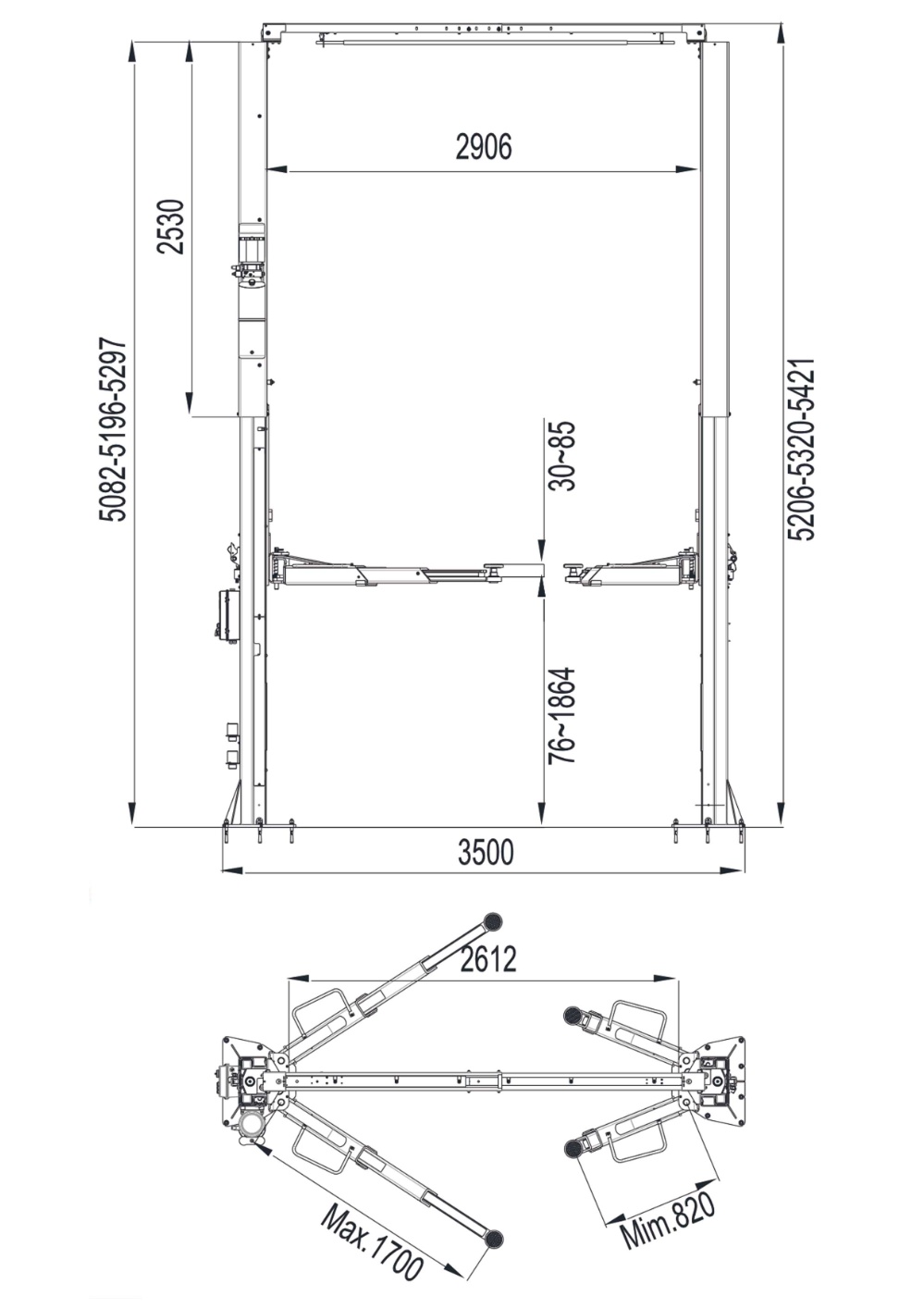 5.5 Ton Ultrahigh Clear Floor Lift