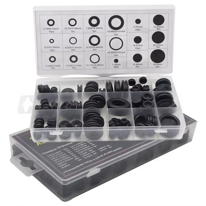 125PC 18 sizes Assortment Durable Rubber Grommets for Cable/ Wire Protection