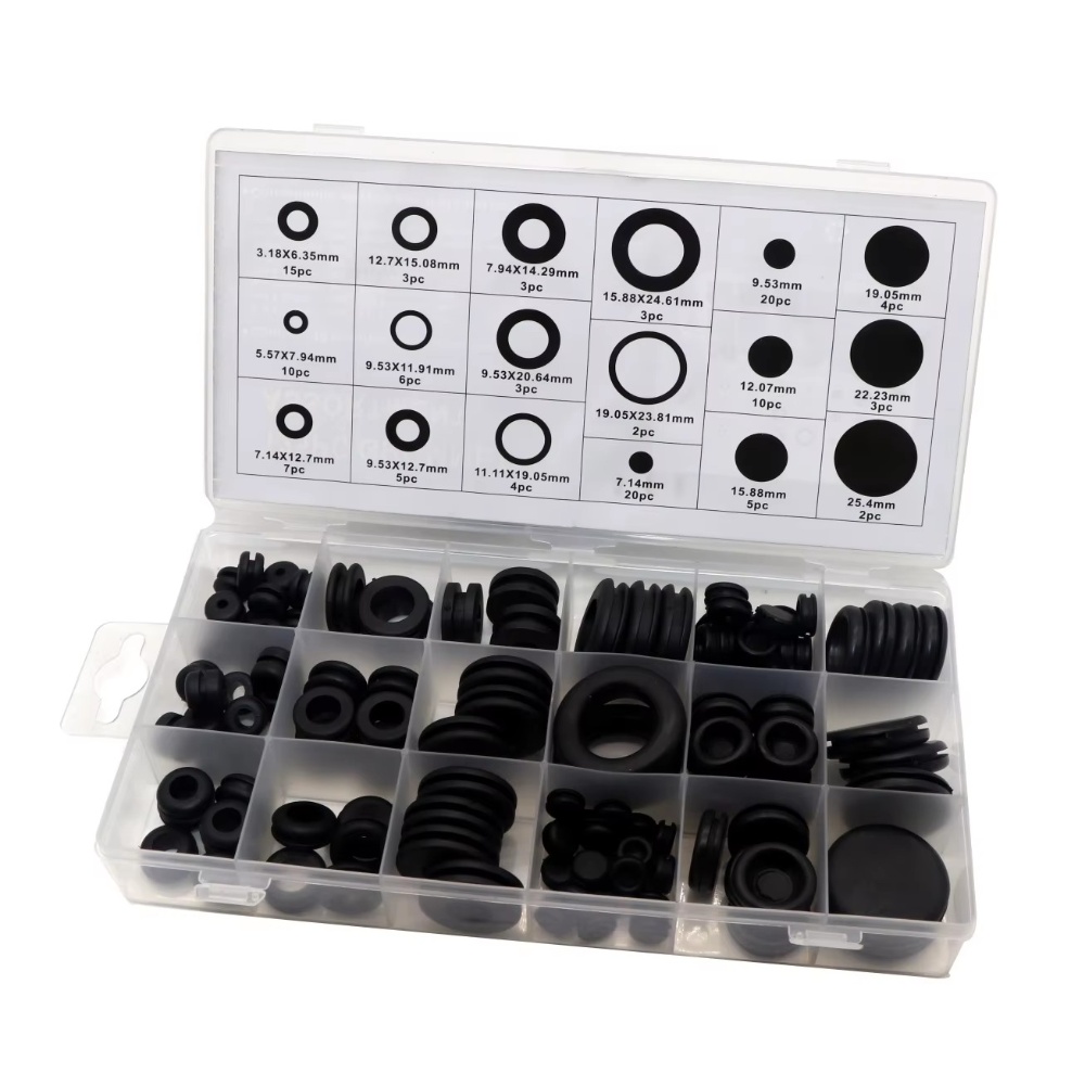 125PC 18 sizes Assortment Durable Rubber Grommets for Cable/ Wire Protection