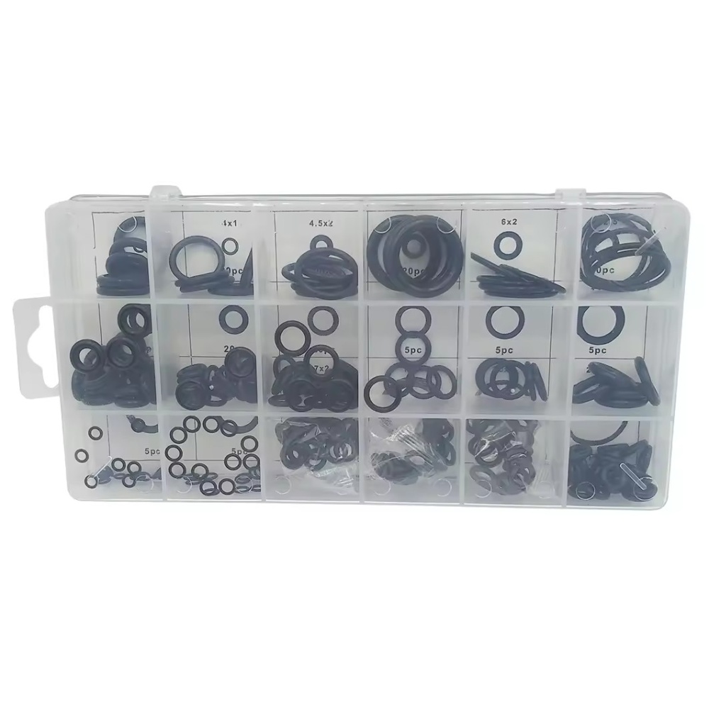 225PC Black NBR Insulation Gasket Washer Seals Black Rubber O Ring Set