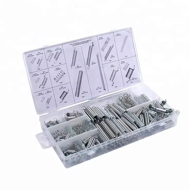 200PC Spring Assortment Set Zinc Plated Extension and Compression Industry Spring Assortment