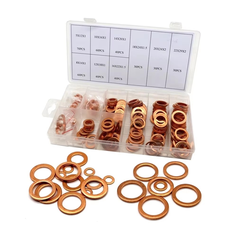 110PC/150PC/400PC/568PC Multi Size Metric Copper Washer Assortment
