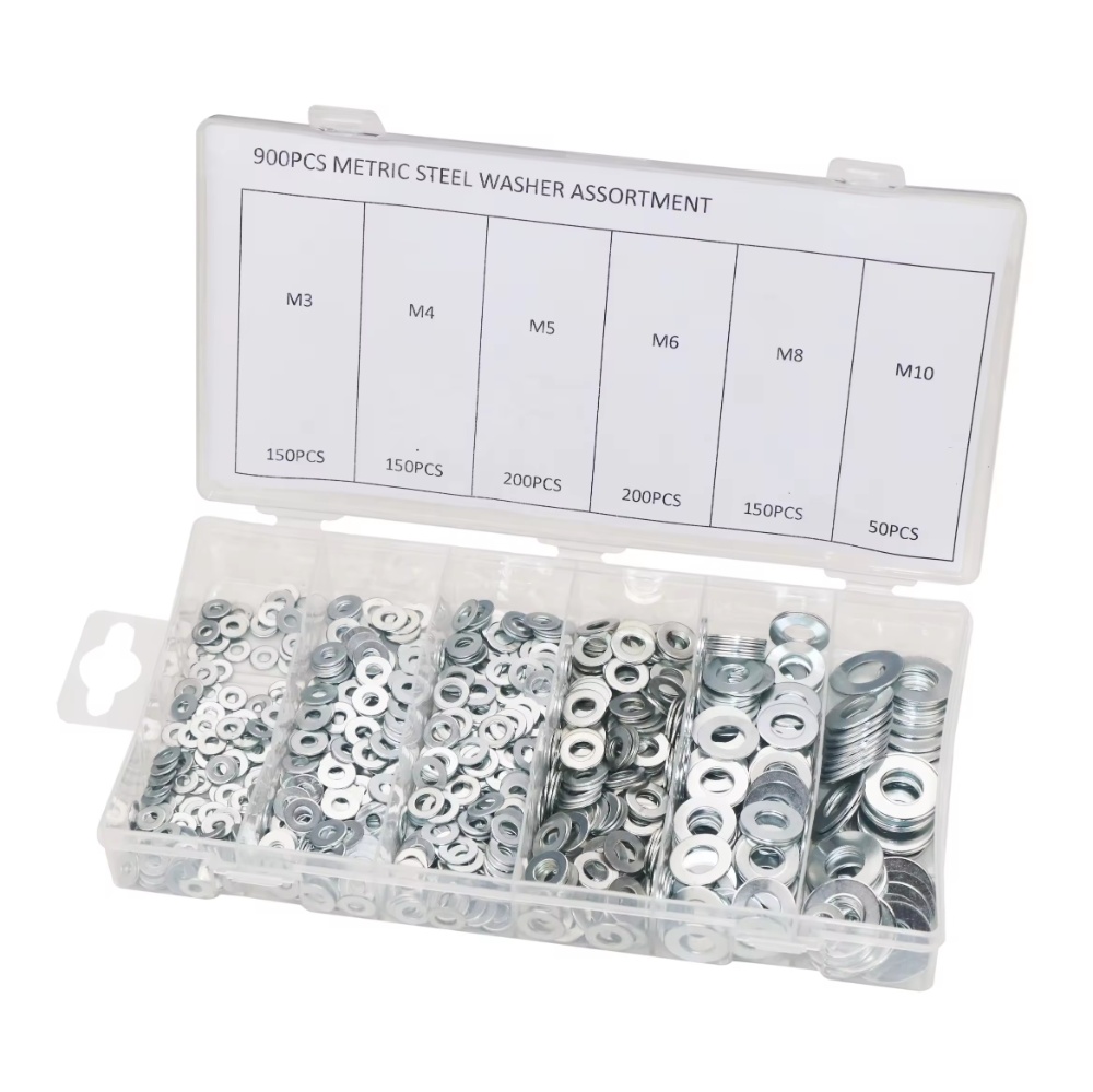 900PC Metric Steel Washer Assortment