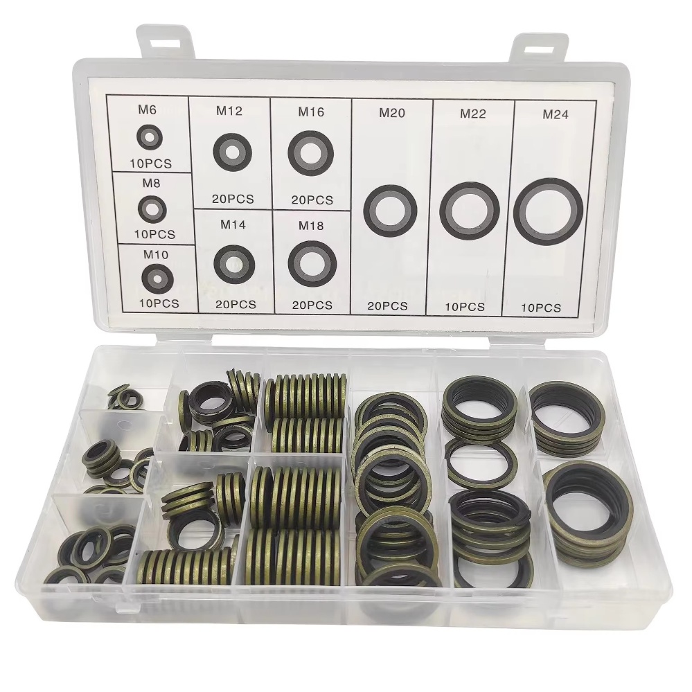 150PC 10 Sizes Assortment Hydraulic Hose Bonded Seal Dowty Washer