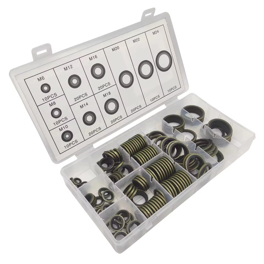 150PC 10 Sizes Assortment Hydraulic Hose Bonded Seal Dowty Washer