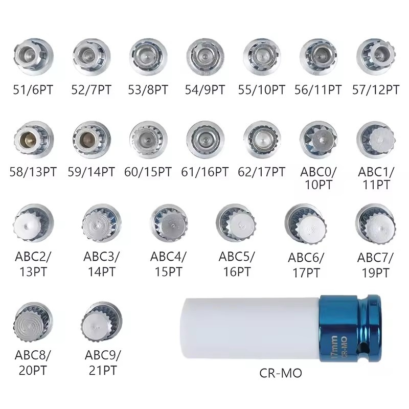 23PCS Wheel Lock Lug Nut Remover Kit Automotive Wheel Anti-Theft Screw Removal Key Socket Set with Adapter Compatible with VW
