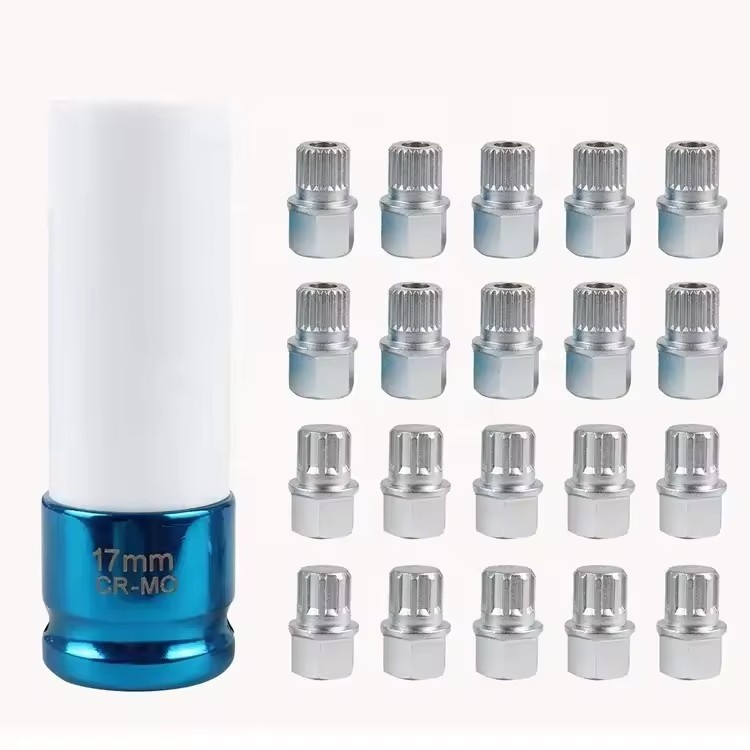 21PCS Wheel Anti-Theft Lock Lug Nuts Screw Remover Socket Tool Set