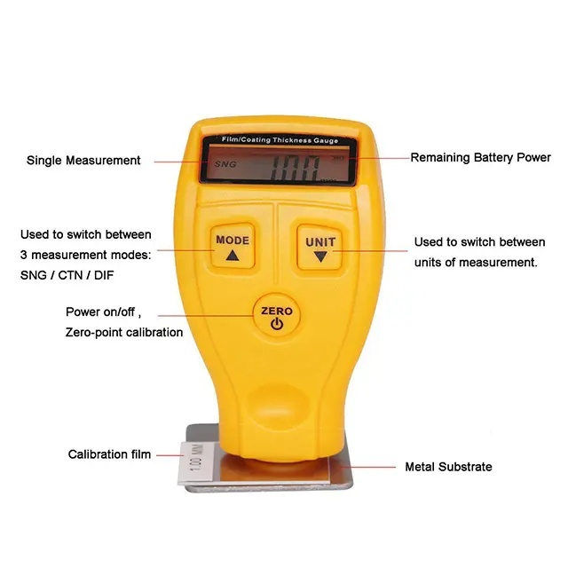 Film/Coating Thickness Gauge Digital Thickness Meter Tester