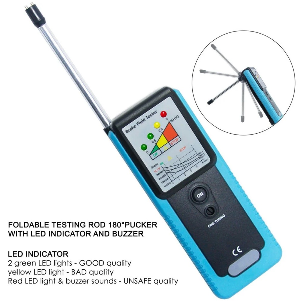 Automotive Brake Fluid Tester Detector with LED Indicator