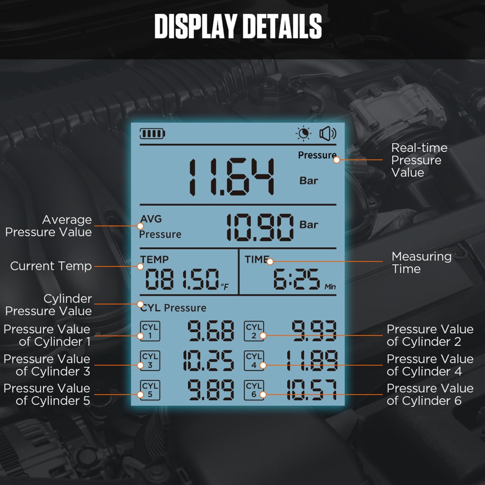 Automotive Digital Cylinder Pressure Gauge