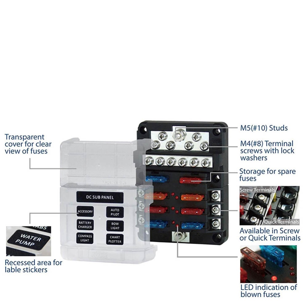 Fuse Block with Negative Bus Bar