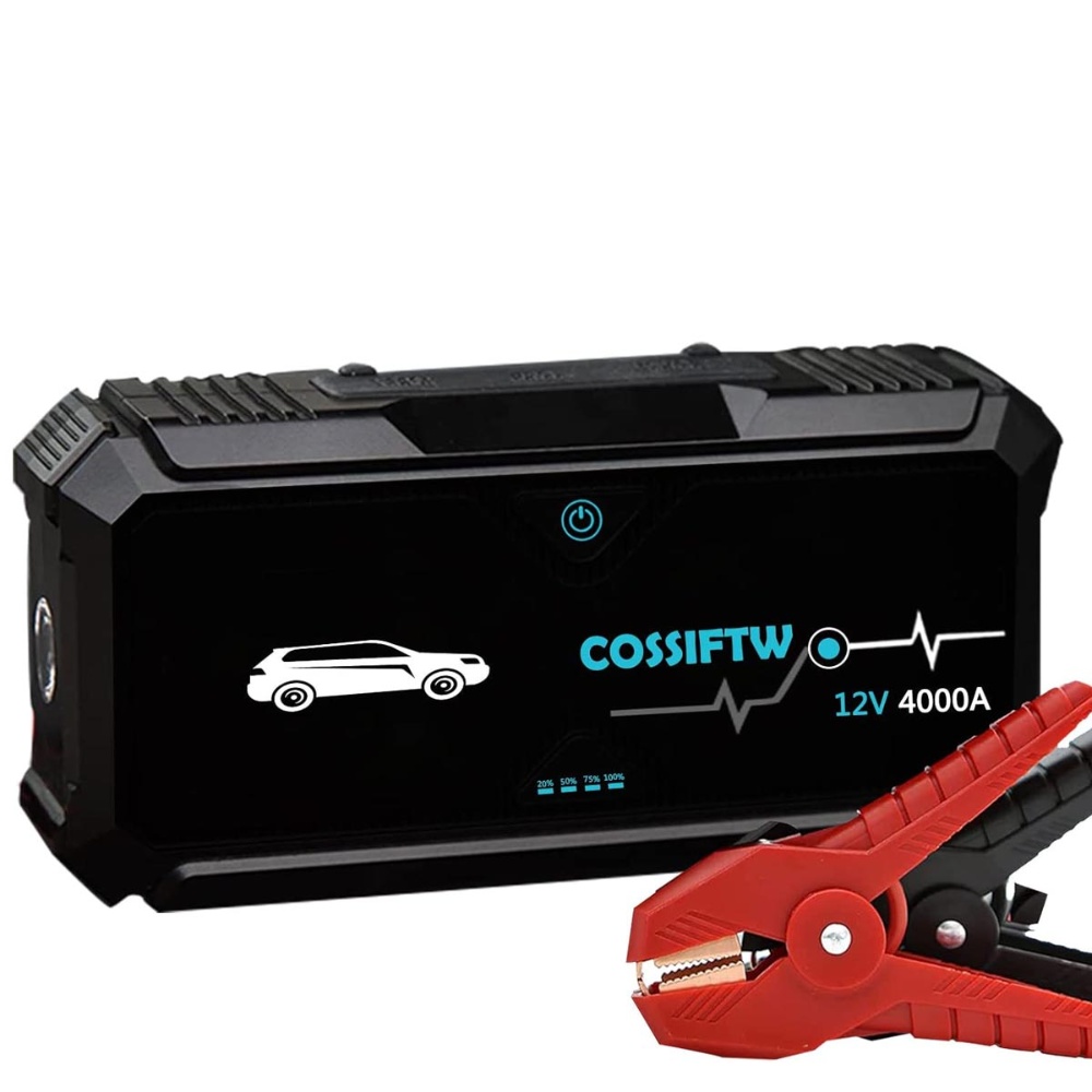 12V 4000A Ultra Jump Starter (24000mAh) with Charger and Emergency LED Light