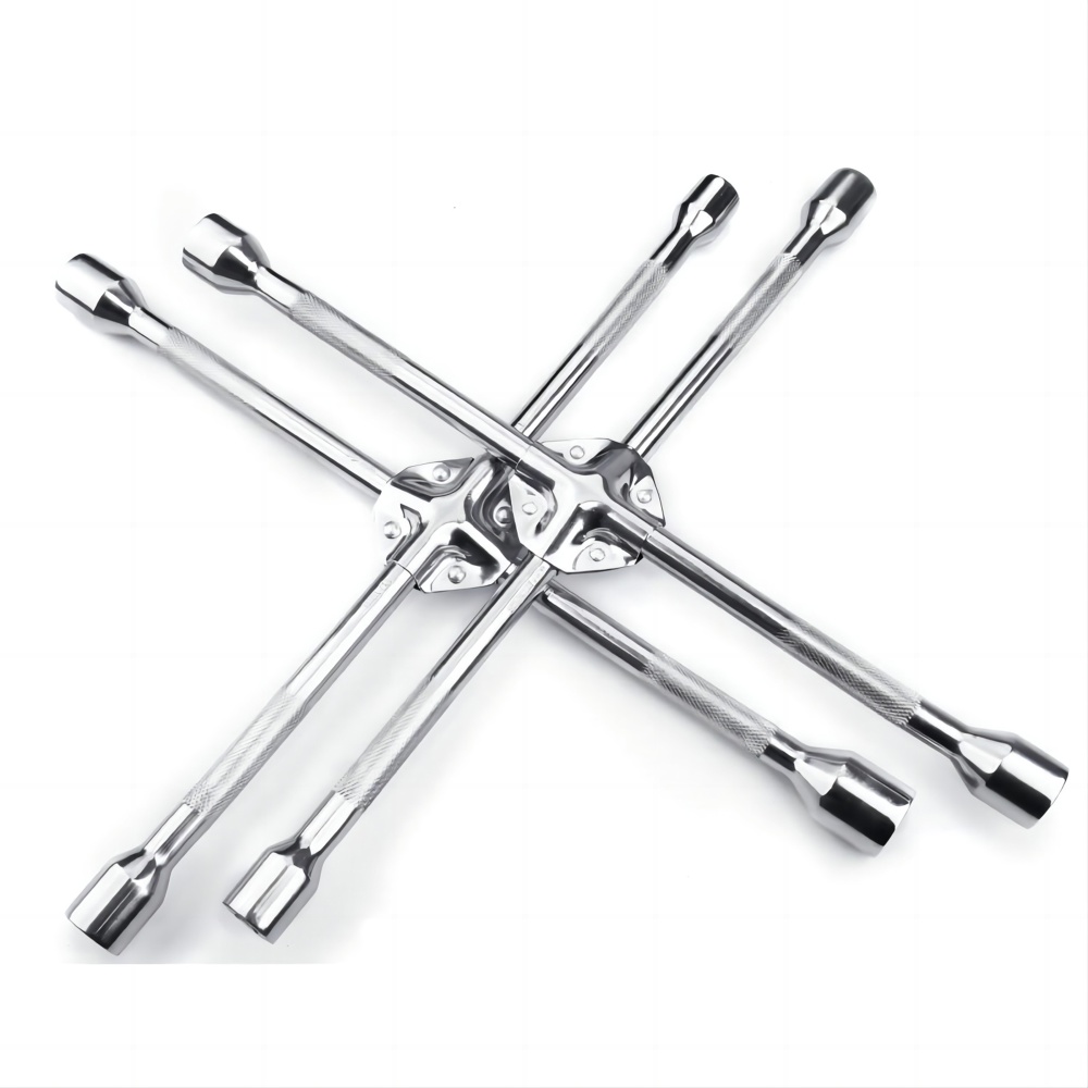 Cross Rim Wrench With Fixed pad