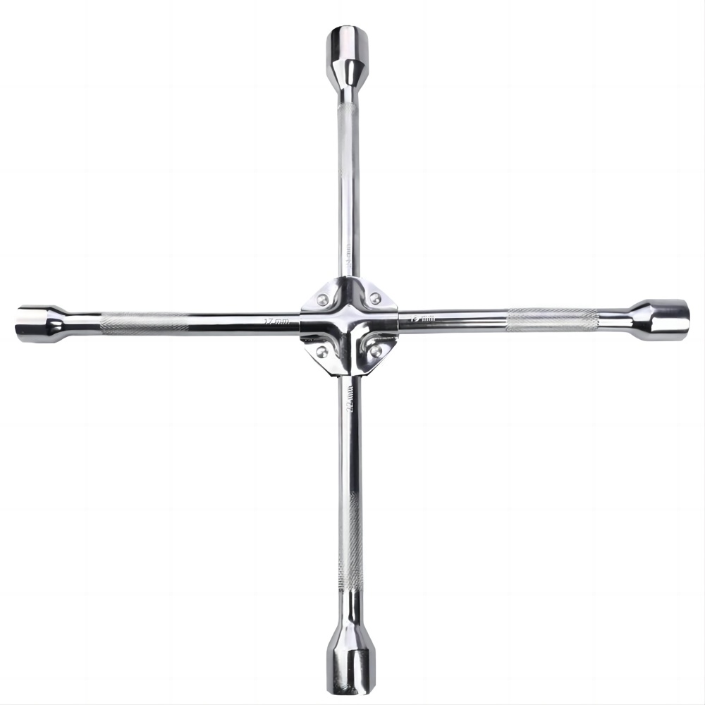 Cross Rim Wrench With Fixed pad