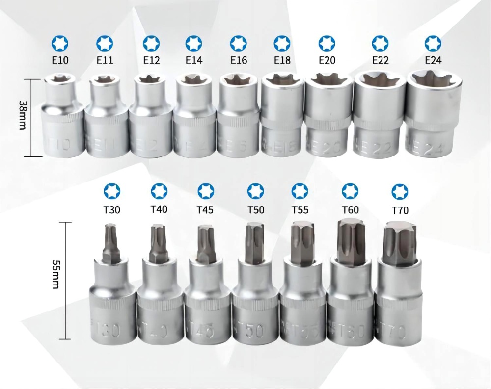 16pcs Torx Bit Set 1/2"Dr
